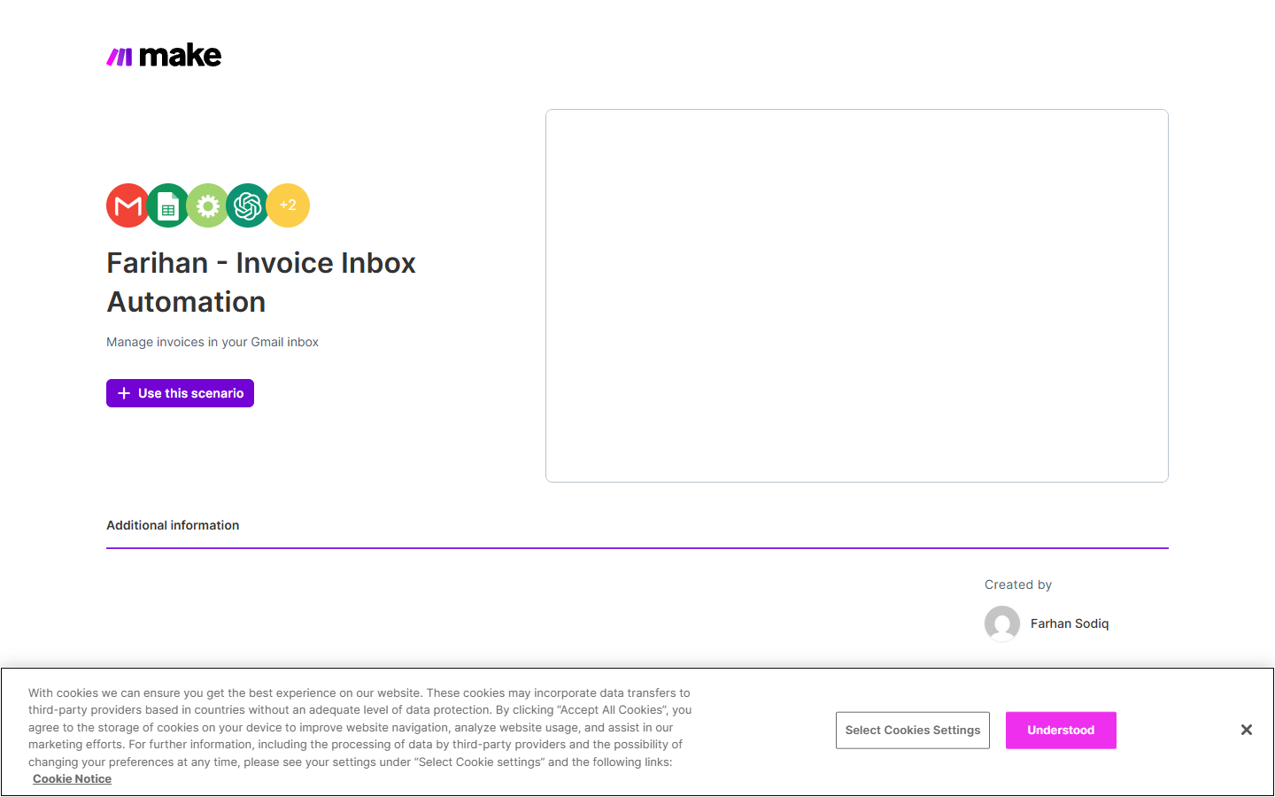 Invoice Inbox Automation — Make.com scenario