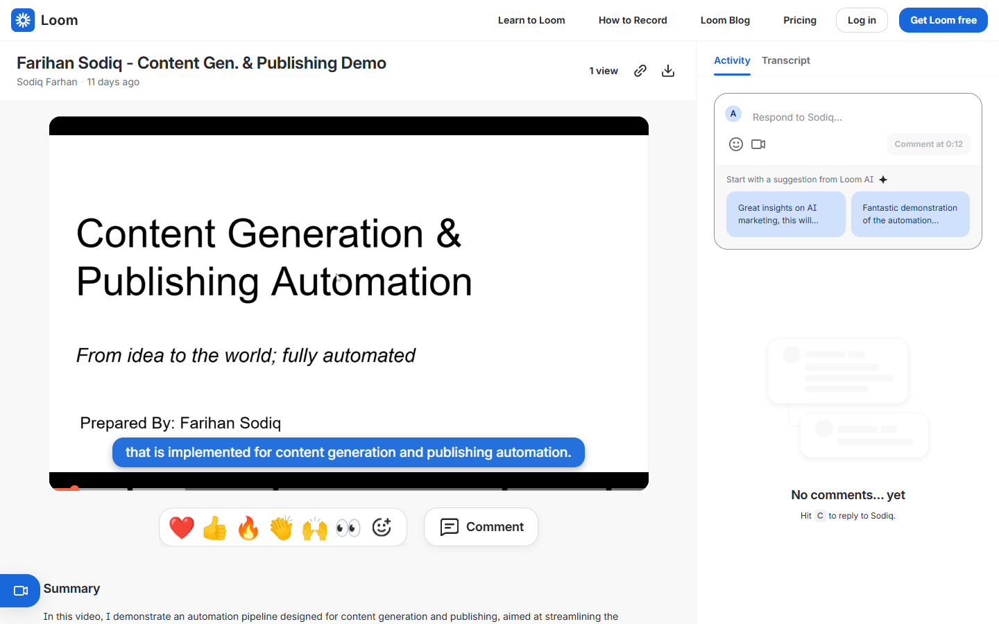 Content Generation and Publishing Automation — demo video thumbnail
